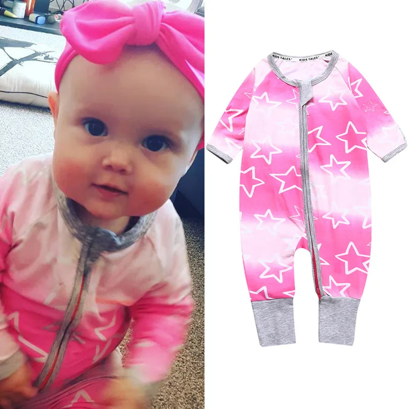 Детский хлопковый комбинезон на молнии Возраст 3-24 месяца |