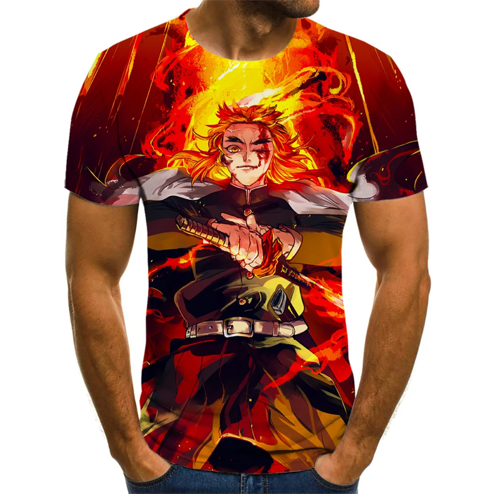 

Demon Slayer Anime Clothes T Shirt For Men Camisetas Manga Tops Ropa Hombre Streetwear Tee Camisa Masculina Verano Koszulki