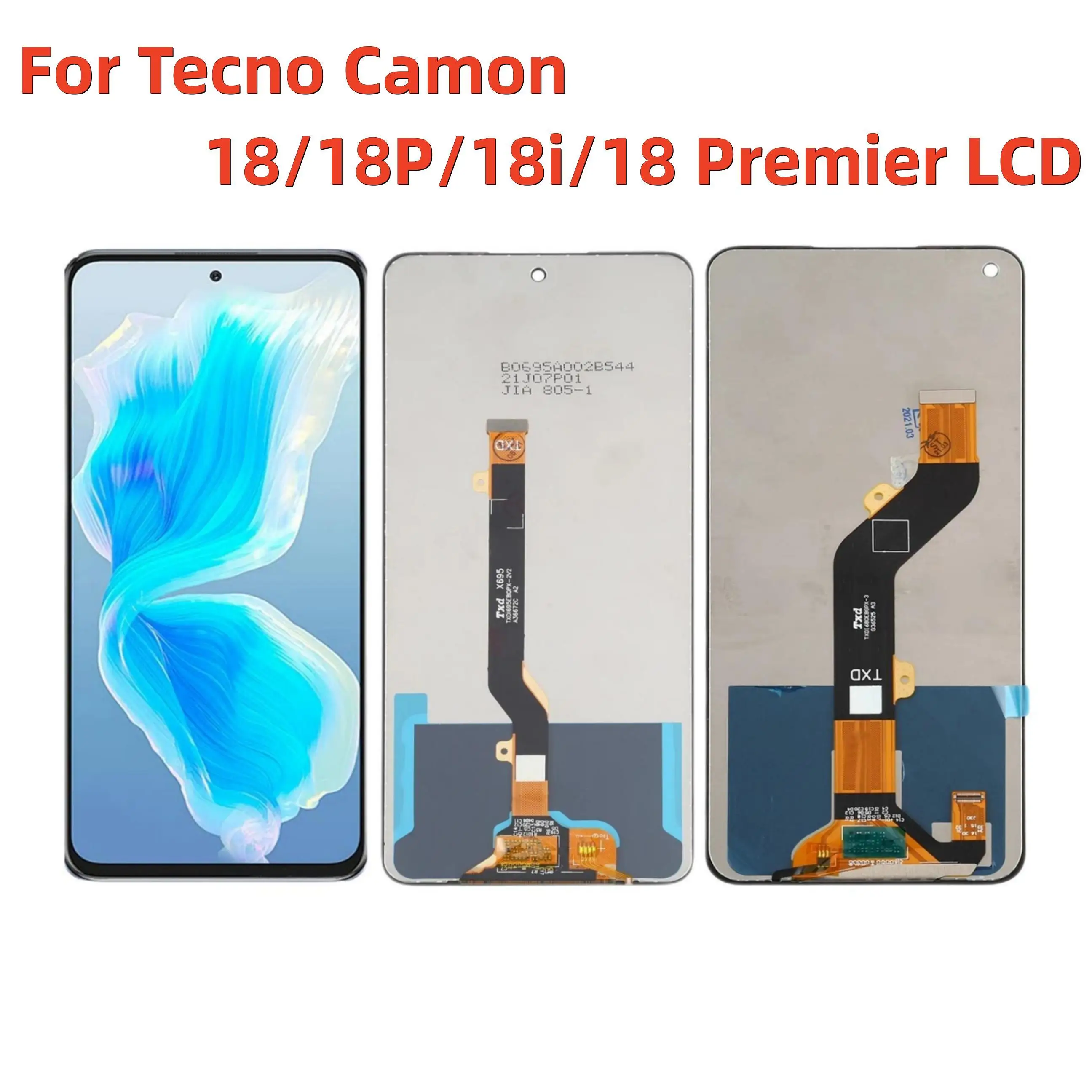 

Original For Tecno Camon 18 P CH7n 18i CG6 LCD Display Touch Screen Digiziter For Camon 18P 18 CH6n 18 Premier CH9n Display LCD