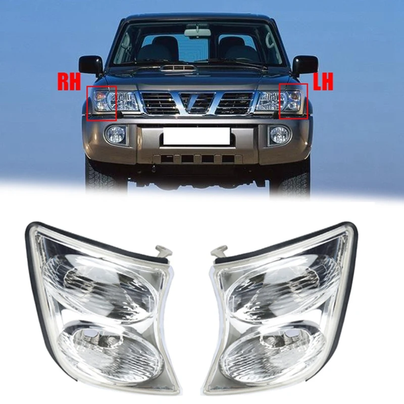 

Car Front Turn Signal Lamp Light for Nissan Patrol Y60 Y61 2001-2003 Head Light Marker Light Corner Light Bumper Light