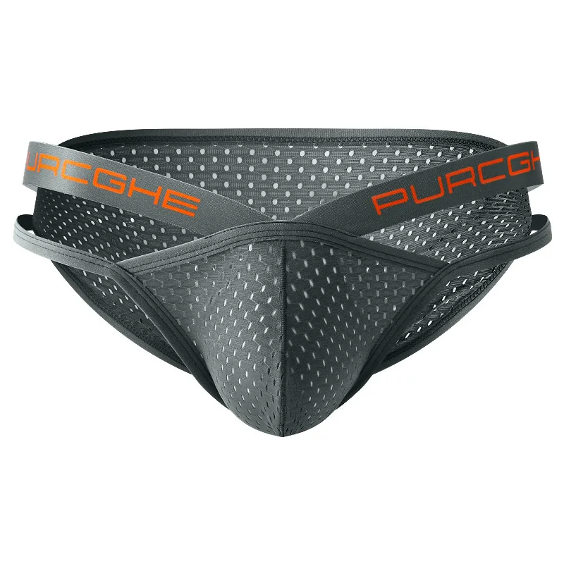 Ice mesh breathable and sexy men's triangle underwear bikini shorts 3PCS