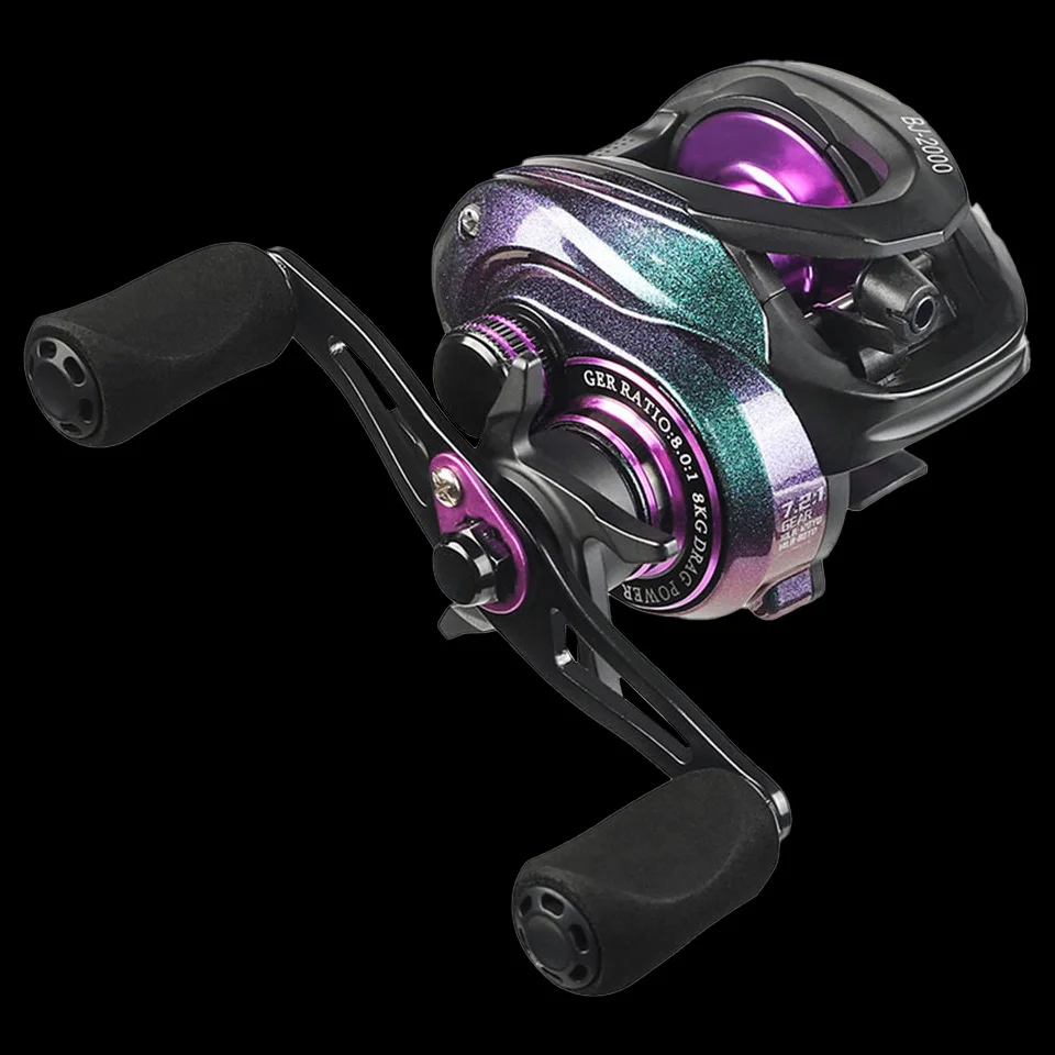 WALK FISH BJ2000 5+1BB Series Baitcasting Reel Big Pulling Max Drag 8kg 7.2:1 Gear Ratio Spinning Casting Fishing Reel For Carp
