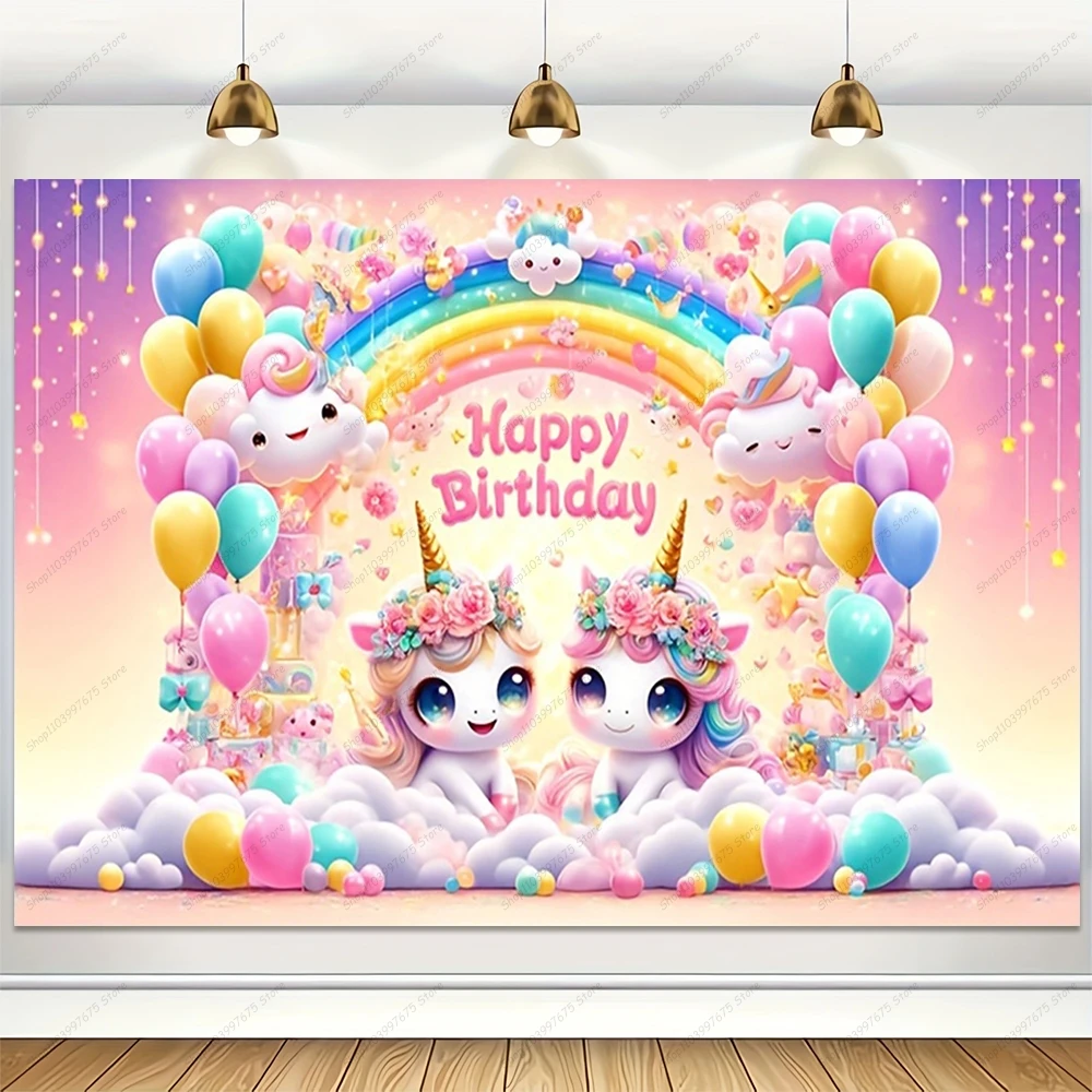 Фотофон для студийной фотосъемки с изображением девушки дня рождения торта