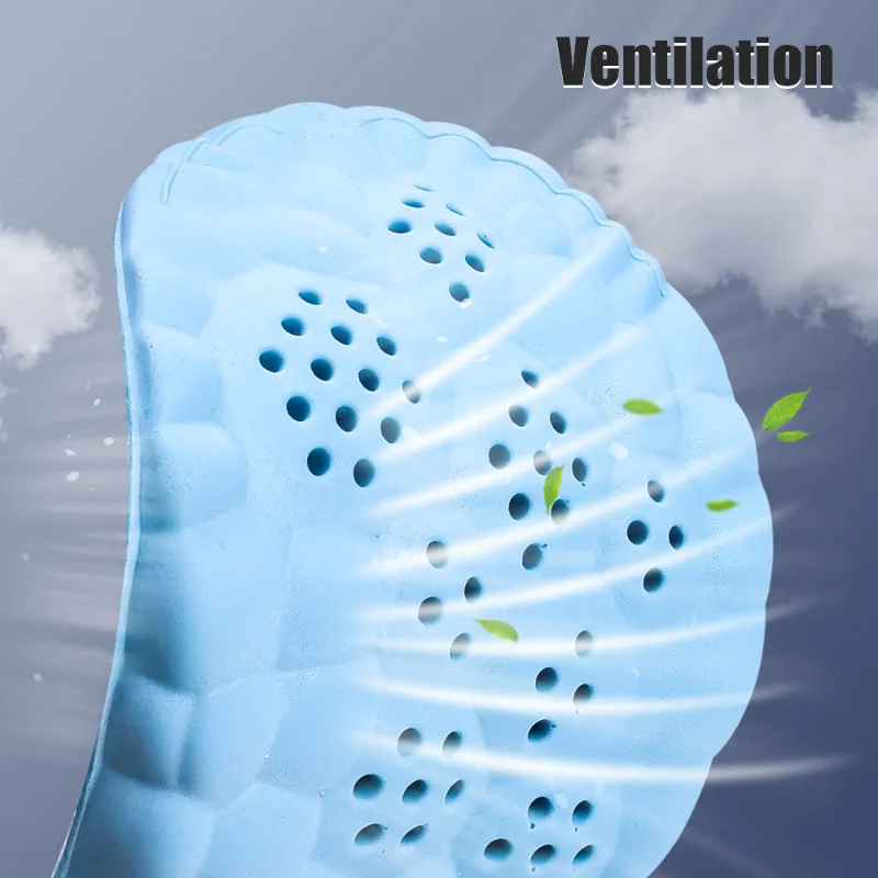 Soft Latex Sport Insoles Ice Silk Sport Insoles Breathable High-elasticity Shock Absorption Running Shoe Pad for Men Women