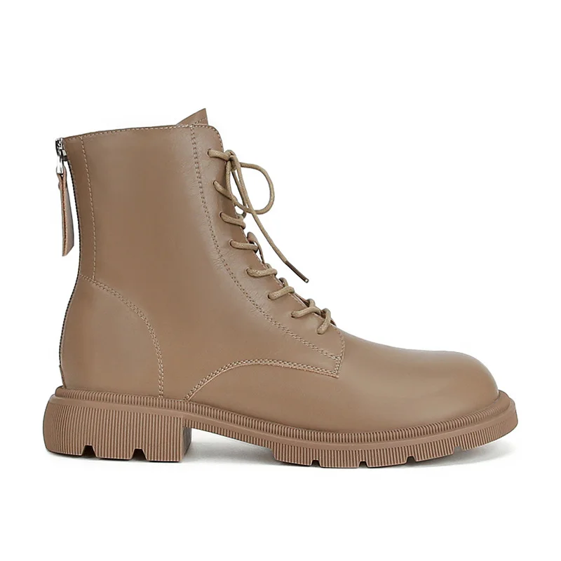 2023 Autumn and Winter New Martin Boots Thick Soles Thick Heels Women's Shoes Fashion Lace Up Short Boots Women