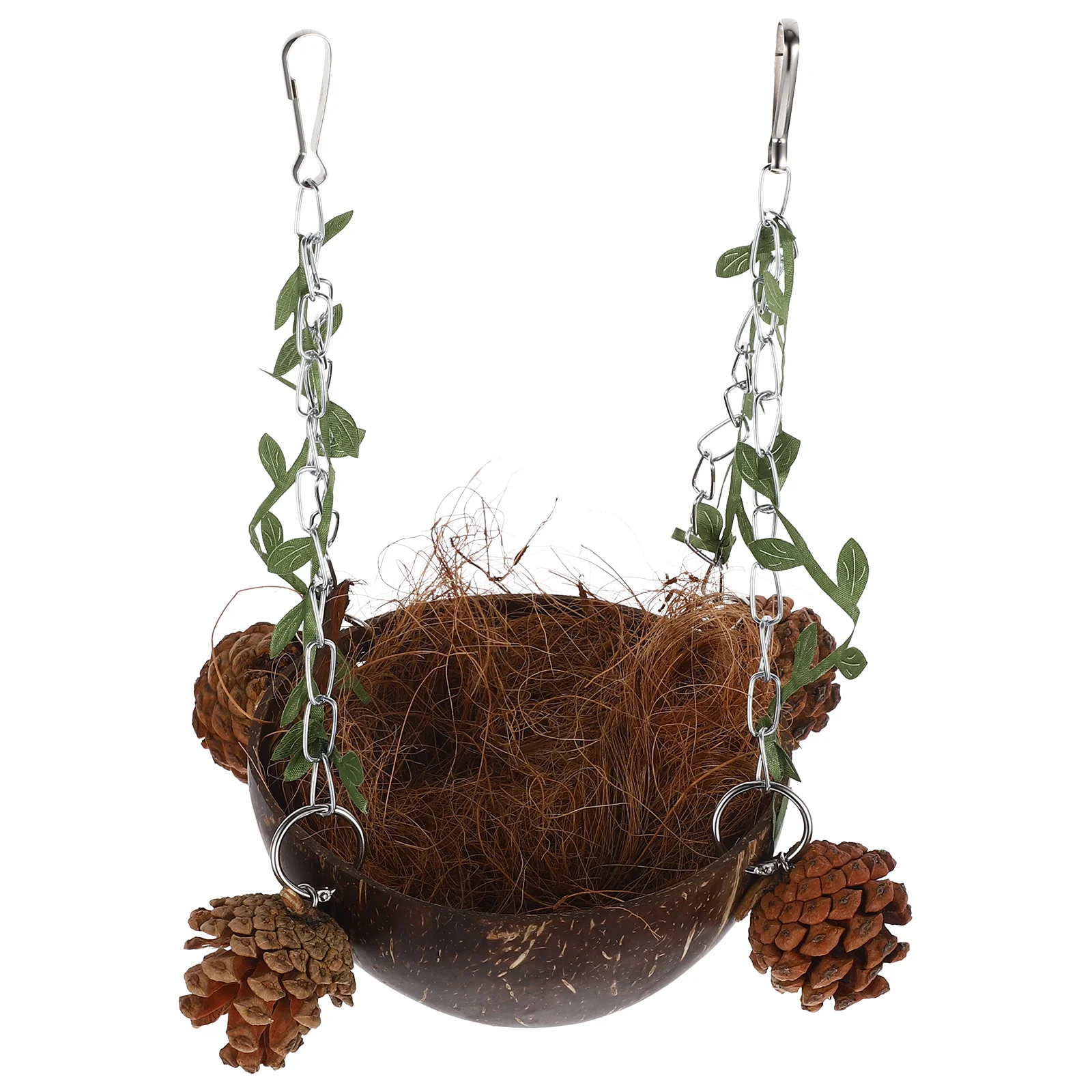 

Parrot Hanging Nest Bird Cage Hanging Bed Coconuts Shell Hammock Bird Cage Accessory