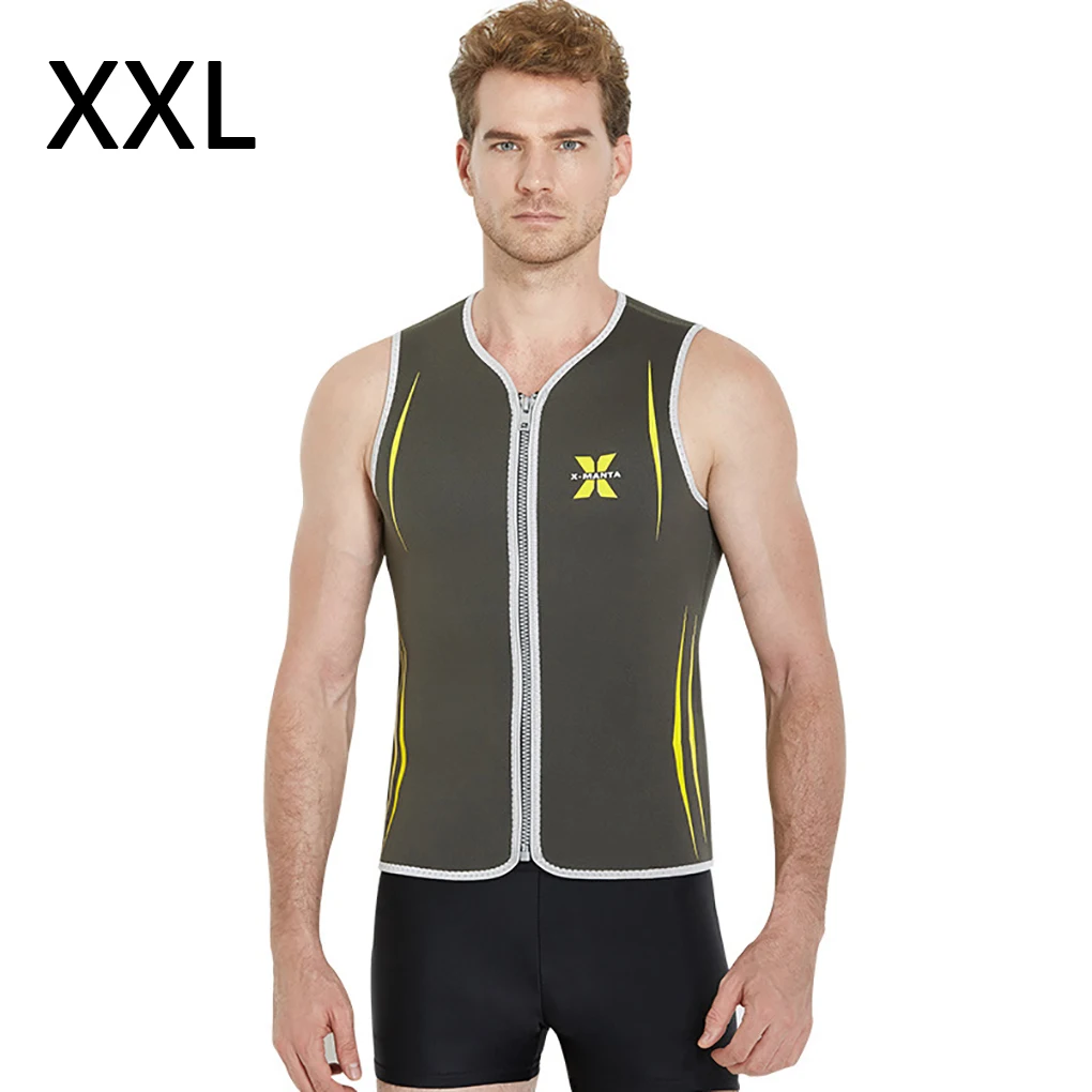 

Wetsuits 3MM Snorkeling UV Protection Wetsuit Tops with Front Zipper for Water Aerobics Canoeing Surfing Kayaking Black L