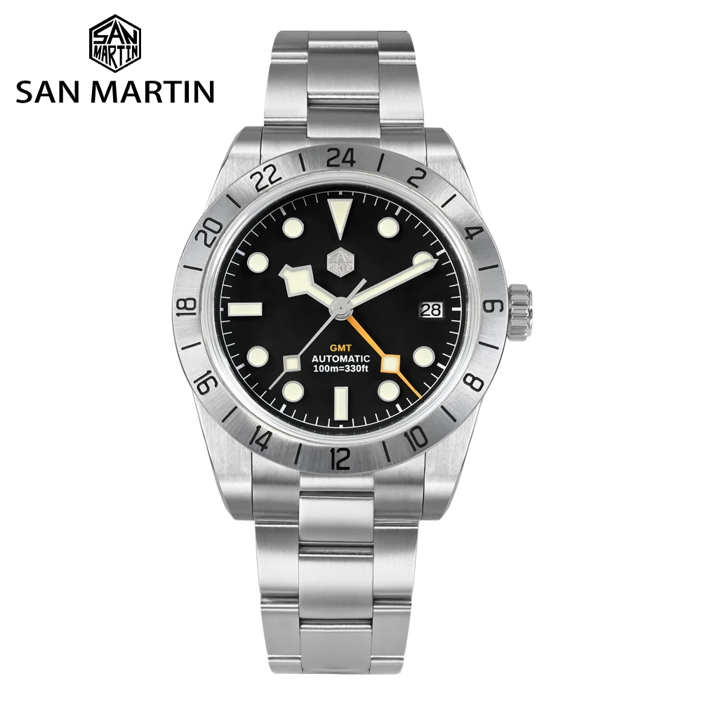 

San Martin 2023 New Luxury Men's Wrist Watch Brand NH34 39mm BB GMT Business Automatic Mechanical Watches Male BGW9 Waterproof
