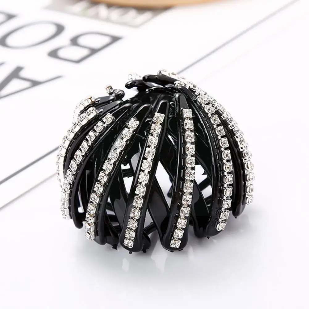 

Fashion Crystal Pearl Hair Catch Ponytail Hair Catch Women Nest Bird's Catch Bun Bud Type Hair Hairpin Flower Q5S1