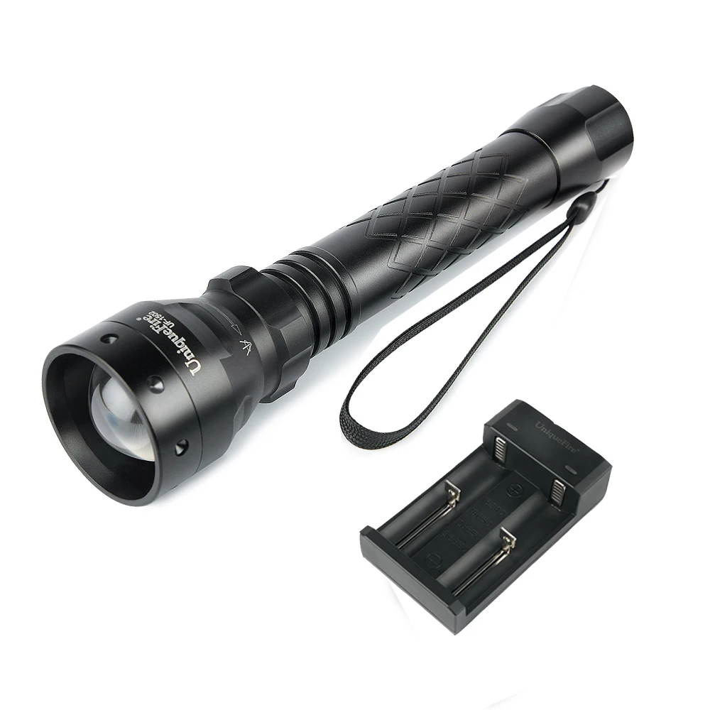 

UniqueFire 1502 IR 940NM светодиодный регулируемый масштабируемый Инфракрасный фонарик + зарядное устройство для двух слотов уличный фонарь для охот...