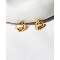 earrings for women 2021 jewelry bamboo small hoops woman hoop earring gold plated filled bijouterie female creoles piercing