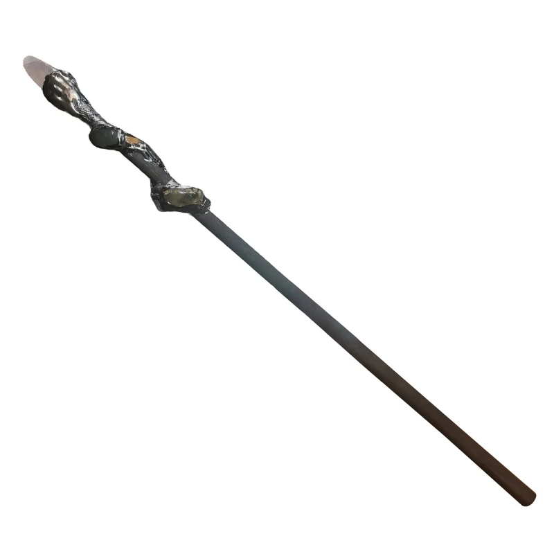 

Crystal Magic Wand Cosplay Props Witch for wizards Quartz Silver Paint Gravel Hand Stick for Meditation Healing Energy Witchy