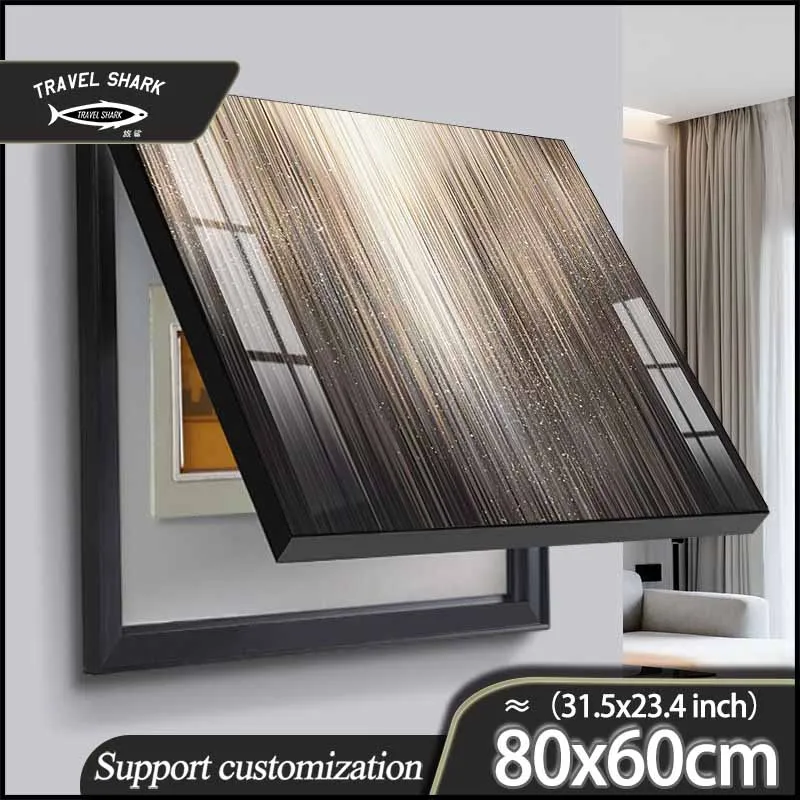 

Travel Shark Decorative Painting Of Electric Meter Box Accessories Home ROOM Wall Abstract Art Mural Poster With Frame 80x60CM