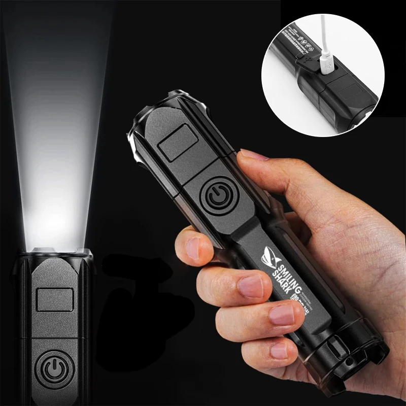 

Super Bright Powerful LED Flashlight Portable USB Rechargeable Flash Light For Outdoor Camping Tactical Glare Flashlight