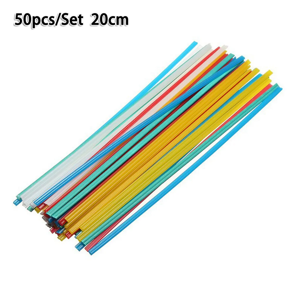 50Pcs Color Plastic Welding Rods Bumper Repair PP PVC Welding Sticks Soldering Welding Soldering Supplies Plastic Welder Gun