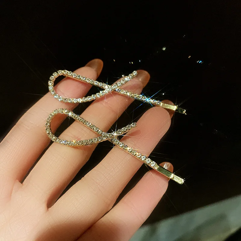 

Sweet girl hairpin cross word Korean fashion hair edge clip to net red sen bang clip tire tide