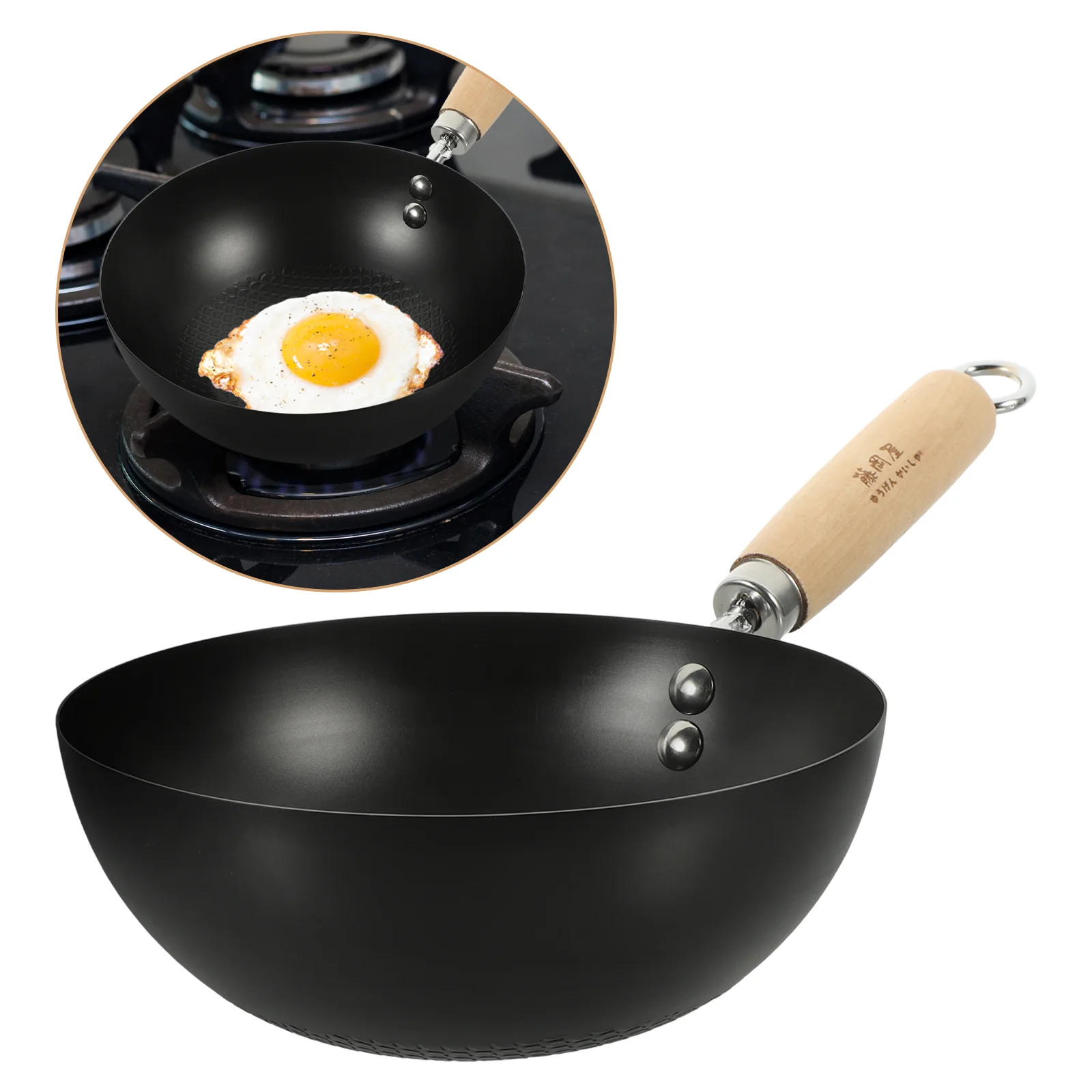 

Cookware Japanese Wok Frying Small Round Bottom Wrought Iron Gas Stove Household Kitchen Pans
