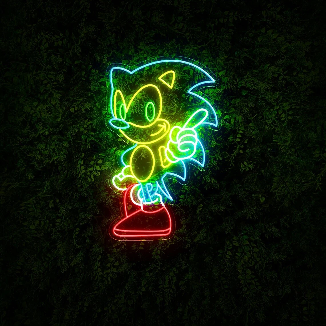 

Hedgehog Neon Sign Game Neon Sign Kid's Room Neon Light Led Neon Wall Decor Neon Sign For Gamer
