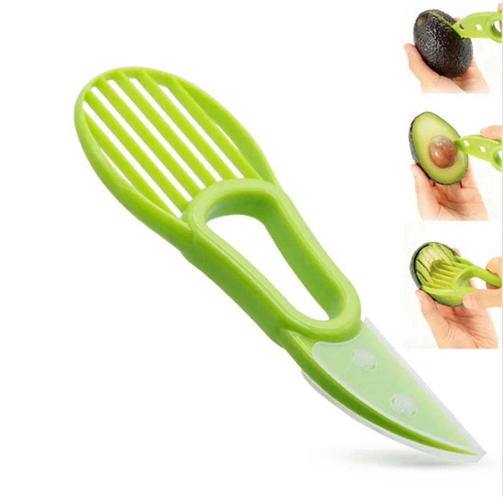 3-in-1 Avocado Slicer Shea Corer Butter Peeler Fruit Cutter Pulp Separator Plastic Knife Kitchen Vegetable Tools Gadget - купить по