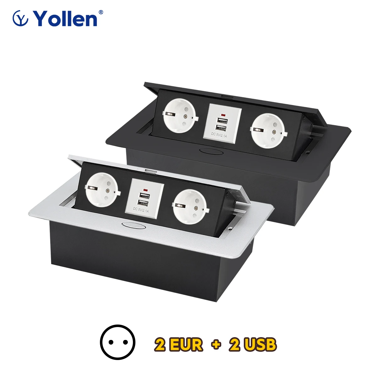 aluminum panel white socket eu standard hidden type table socket 2usb a 3eur office kitchen accessories cabinet desktop 2color free global shipping
