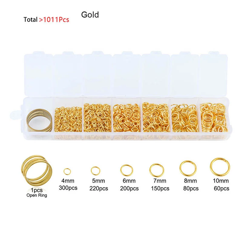 4/5/6/7/8/10mm Closed Jump Rings Set Gold Color Single Loop Split Rings Connectors For Diy Jewelry Making Accessories Wholesale