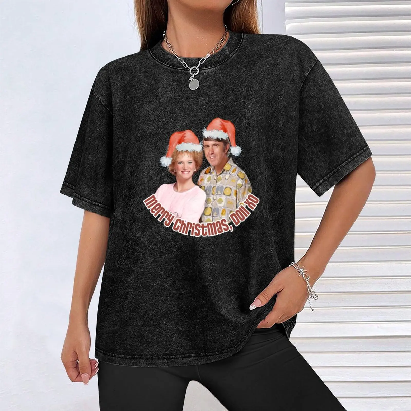 Кэт и Ким: Кел -- С Рождеством футболка куклы XO футболки на заказ черные для мужчин