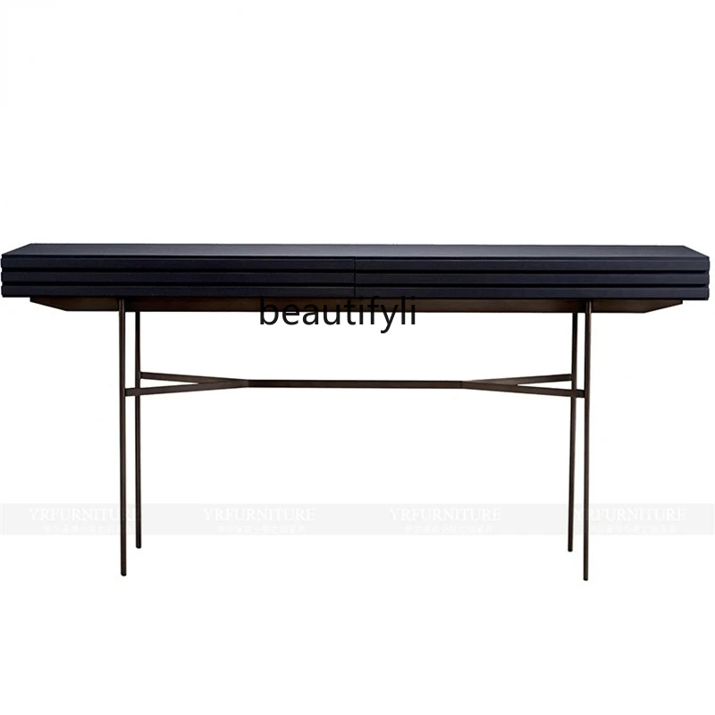

yj Italian Minimalist Desk Nordic Entrance Cabinet Table Partition Affordable Luxury Style Drawer Storage Rack