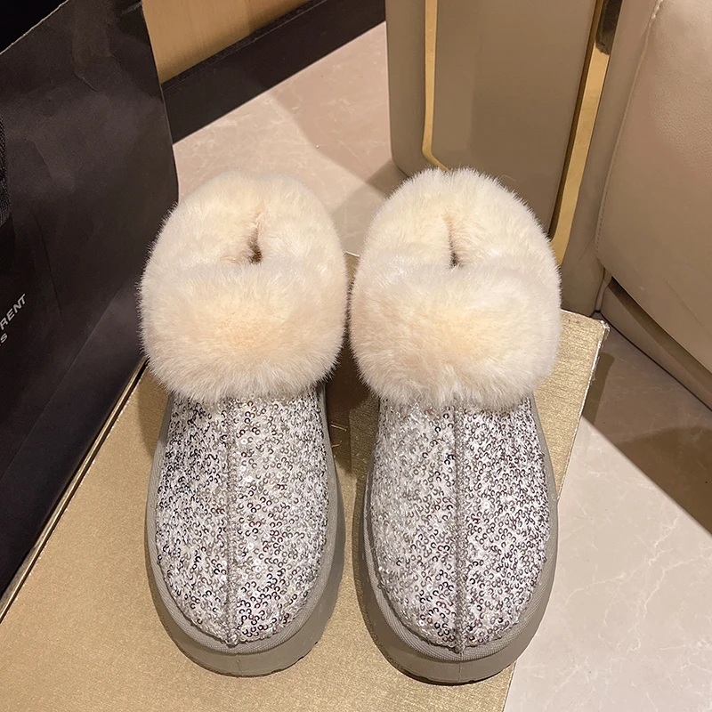 Блестящая обувь повседневные женские кроссовки модные сабо 2024 новые зимние