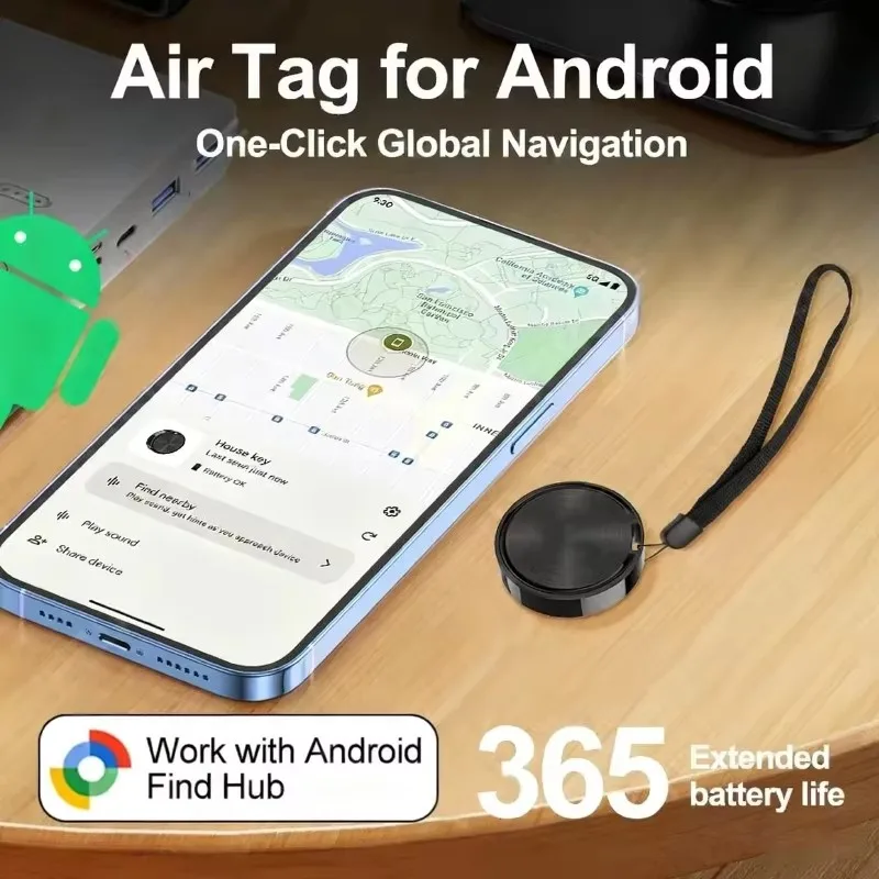 Фото Умный GPS-трекер Google для устройств, Airtag для отслеживания домашних животных и автомобилей, Android-сигнализация против потери, смарт-трекеры активности, носимое устройство, автомобильные аксессуары №1