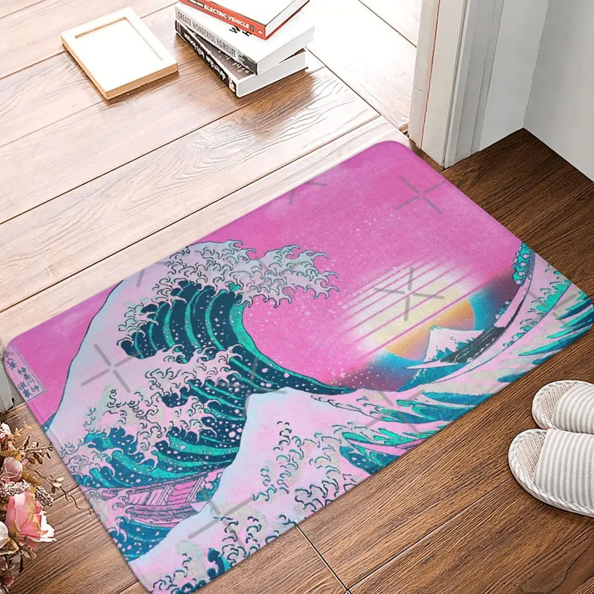 

Эстетика Vaporwave отличный волнистый ковер Kanagawa 60x40 см, Полиэстеровые коврики, модный домашний декор для гостиной