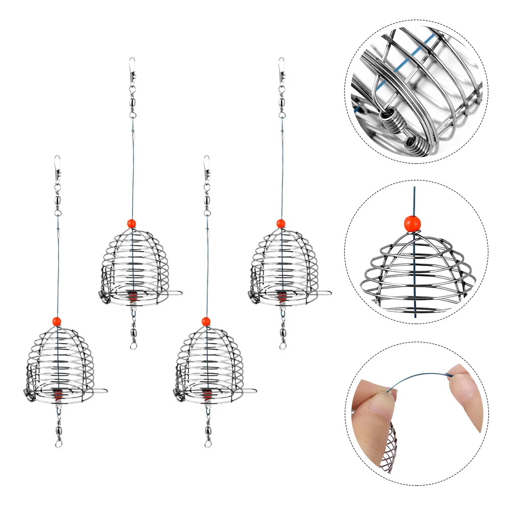 

4pcs Durable Chic Sturdy Prime Fishing Bait Cage Fishing Lure Cage Fishing Trap Cage