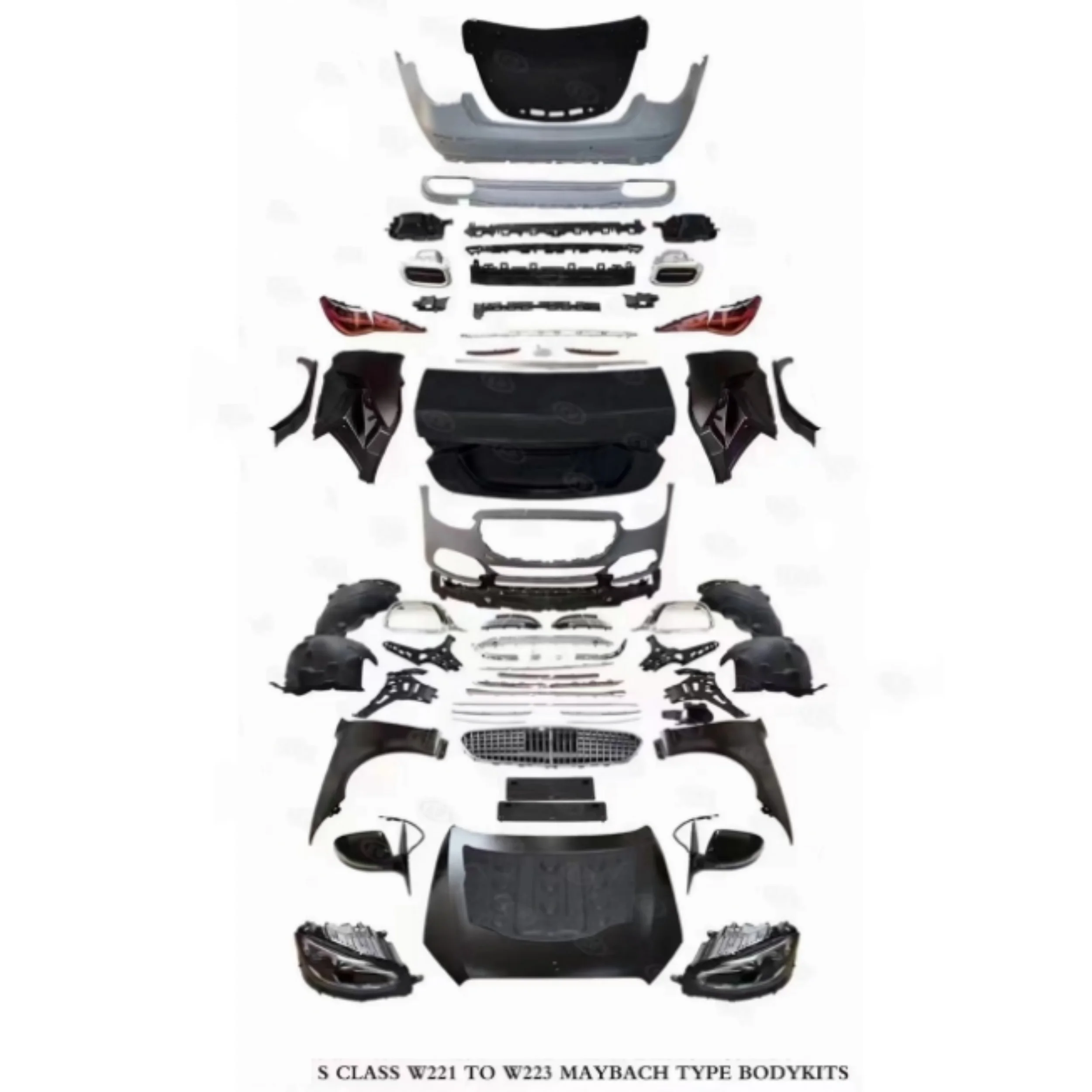 Обвес для Mercedes-Benz S CLASS W221 Обновление до W223 MAYBACH TYPE Передний задний бампер Фара