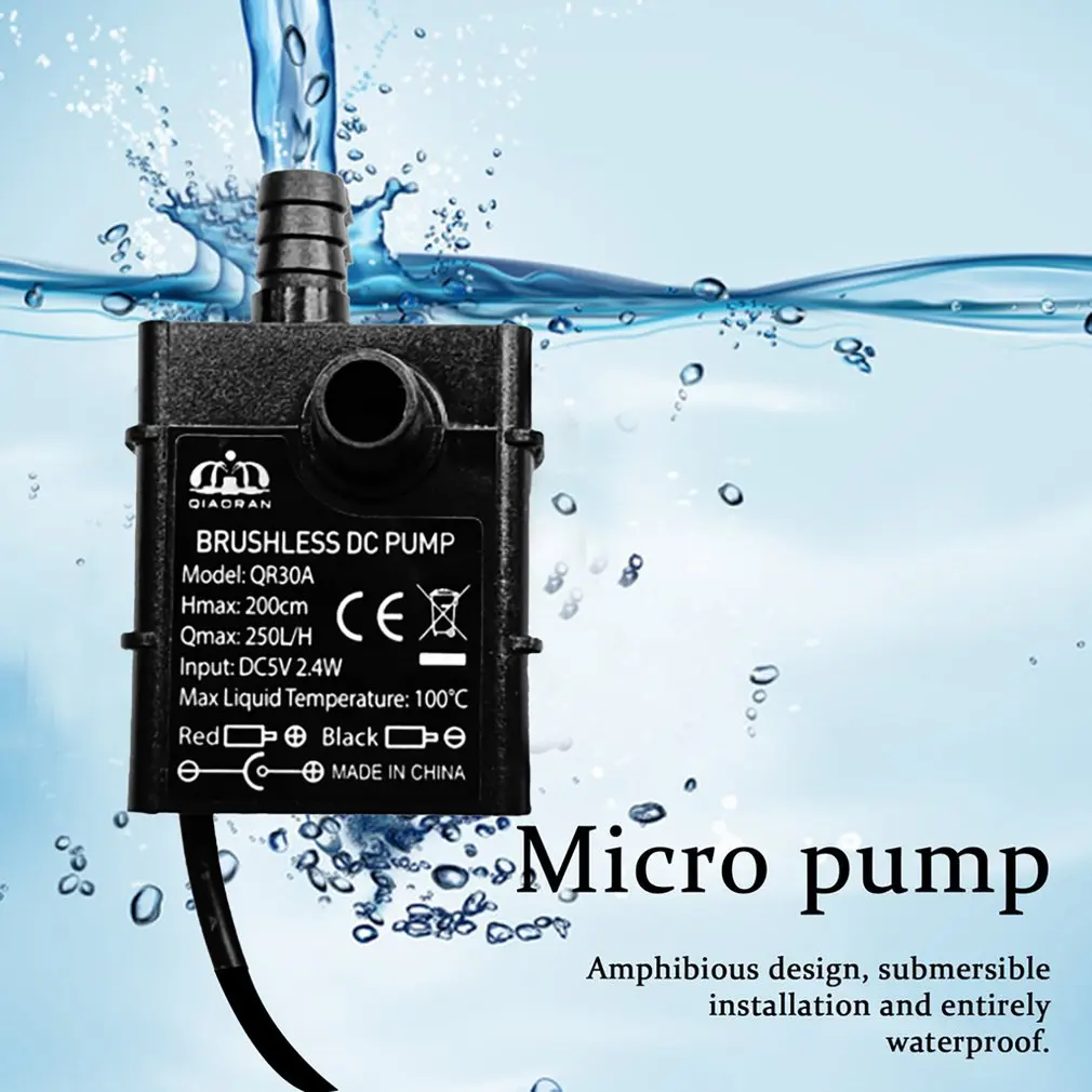 

Ultra-quiet DC 12V 4.2W 240L/H Flow Rate Waterproof Brushless Pump Mini Submersible Water Filter Fish Tank FountainPump