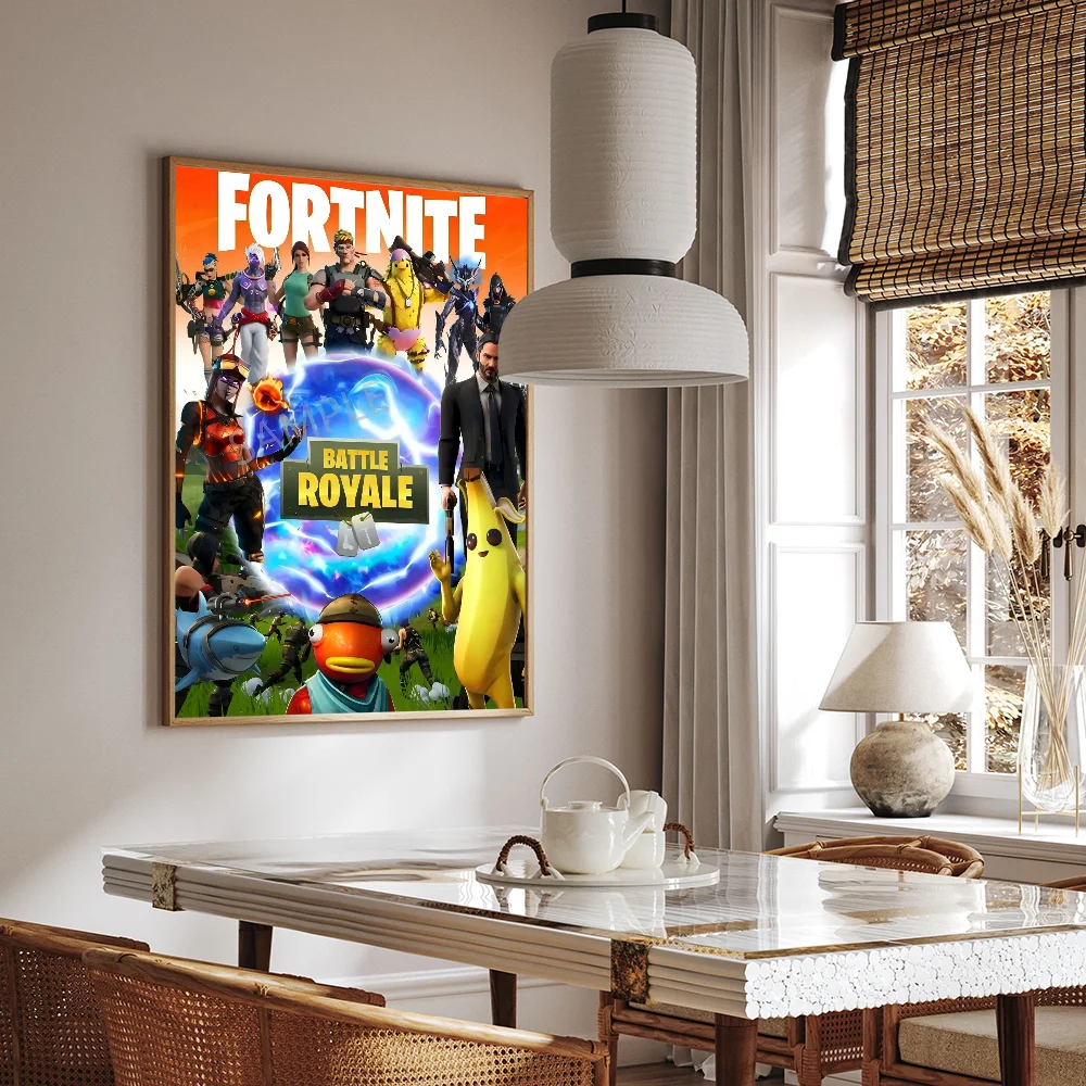 Fortnites горячая игра винтажные постеры липкие ретро наклейки из крафт-бумаги DIY