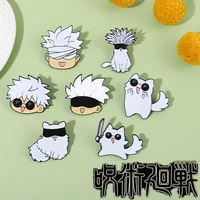 anime jujutsu kaisen gojo satoru kitty brooch pin cosplay alloy prop accessories jewelry clothes backpack badge decoration gift