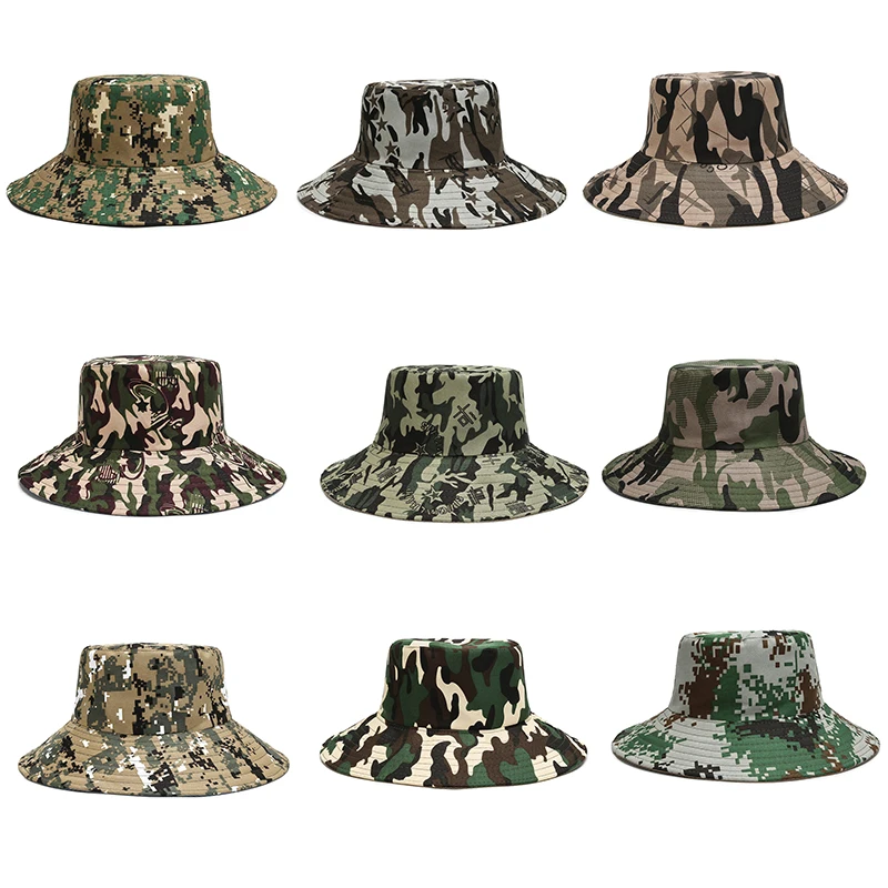 

Men's Big Brim Sun Hat Summer Face Protection Neck Breathable Beach Hat Camouflage Printing Outdoor Fishing Cap Outdoor Sun Hat