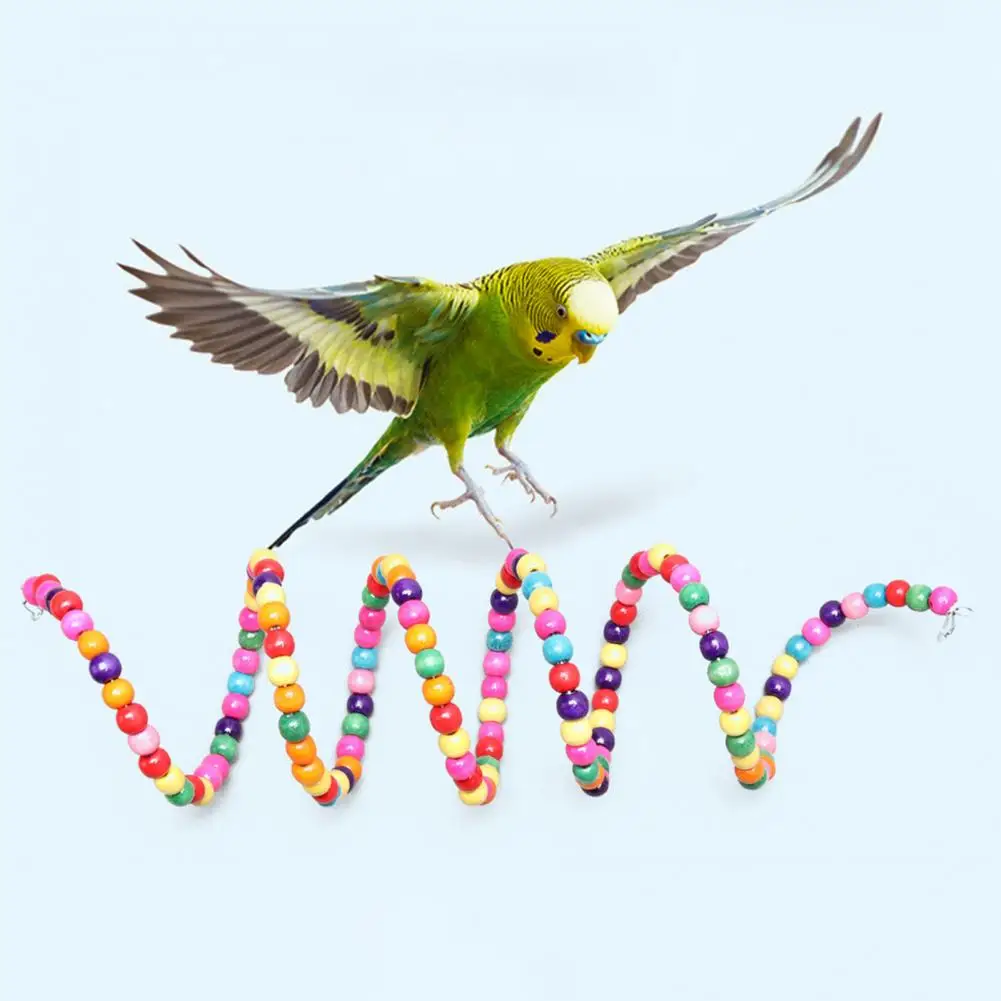 

Bird Chewing Toy Colorful Beads Resting and Playing Leisure Toys Parrot Bird Chewing Climbing Swing Rope Toy Pet Supplies