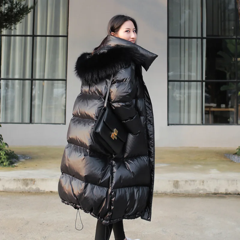 Women's Long Winter Jacket with Hood 2022 Luxury Brand Oversize Down Jackets for Women Warm Big Collar Coat Female Parka enlarge
