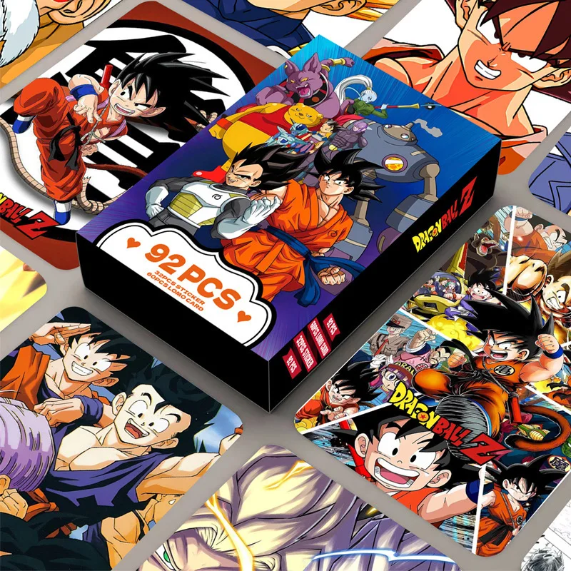 Фото Набор из 92 шт. популярных японских аниме-открыток по мотивам Dragon Ball: креативные двусторонние открытки-закладки с мультяшными персонажами, подарок №3