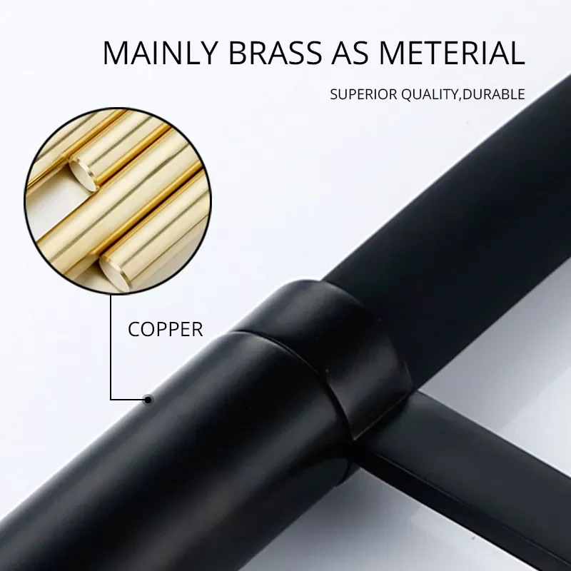 Черный смеситель Alba с душевой головкой, высокой аркой, одной ручкой и выдвижным изливом для кухни.