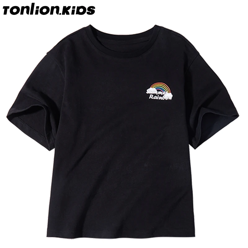 Детская футболка из хлопка с короткими рукавами и принтом |