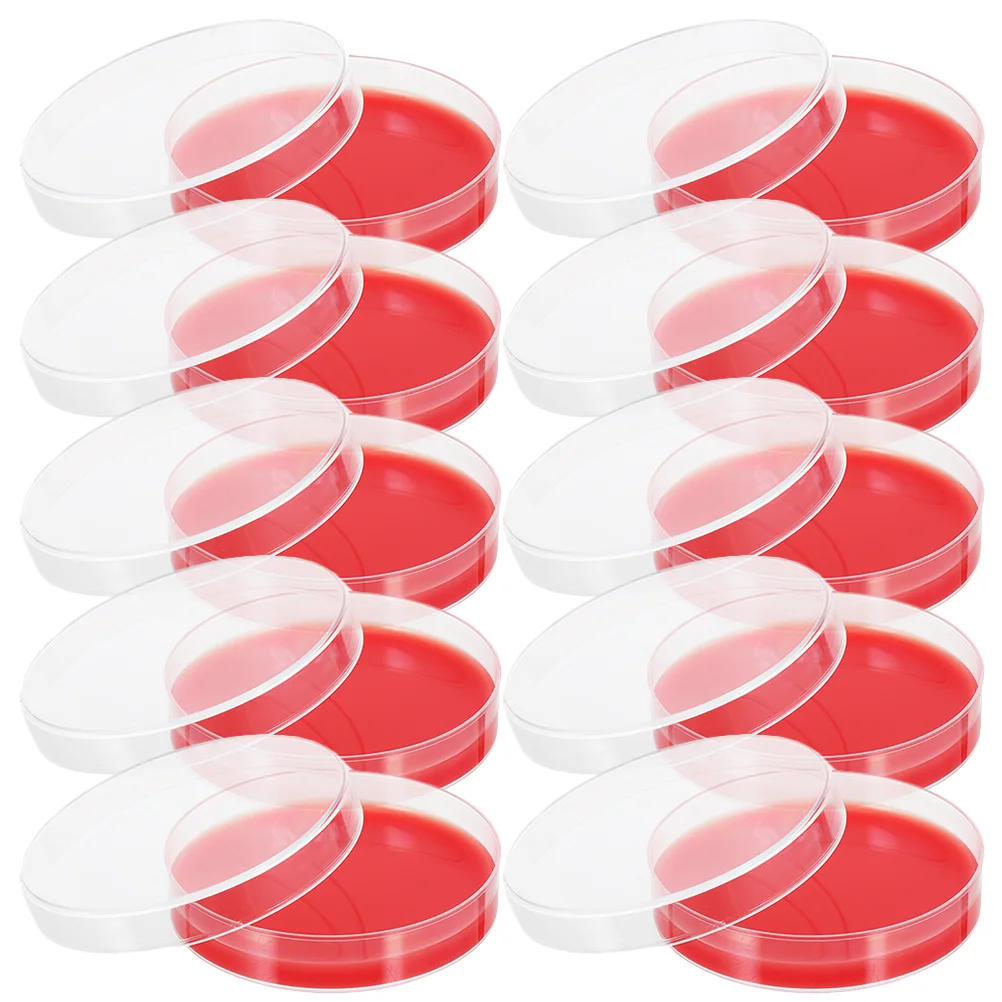 

10 Pcs Blood Agar Plate Culture Medium Labs Petri Sterile Dishes Glass Mushroom Growth Plates