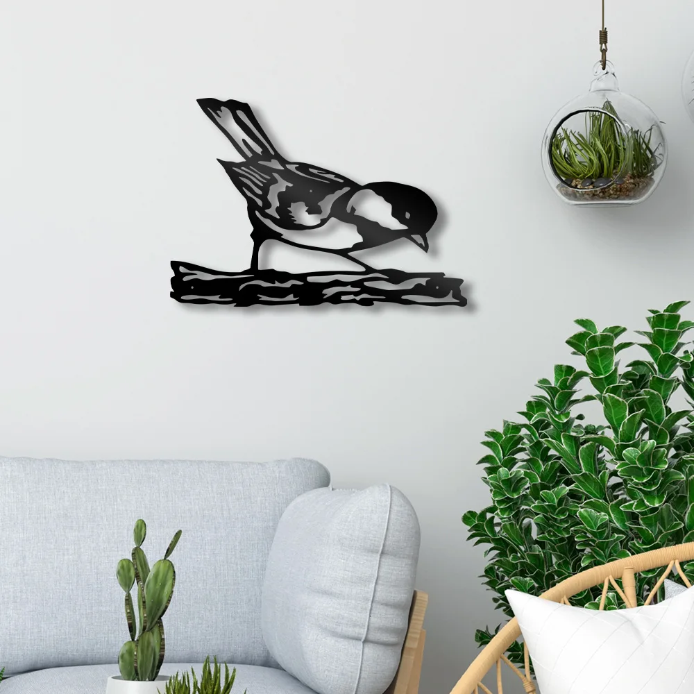 Металлическая Настенная Табличка С Силуэтом Черной Птицы Художественная