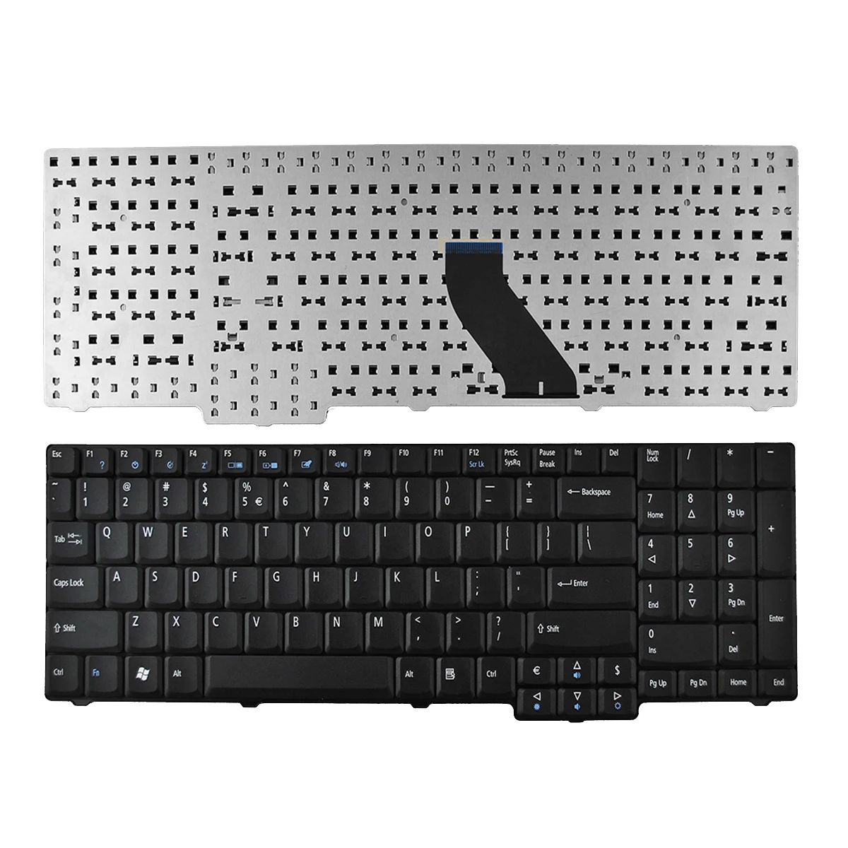 

New US QWERTY Laptop Replacement Keyboard for Acer Aspire 5535 5735 8930G 7000 7110 9300 9400 Black No Backlit Without Foil