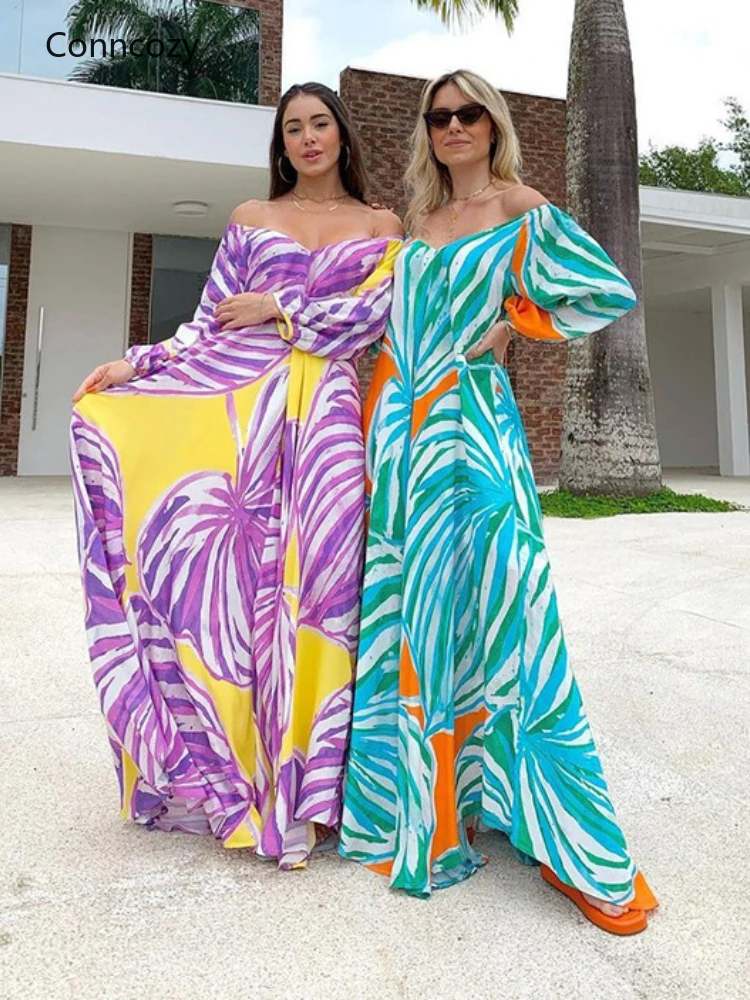 

2022 New Spring Summer Dresses Womens One-shoulder Long-sleeved Chiffon Dress Temperament Commuter Print Dress Vestido De Mujer