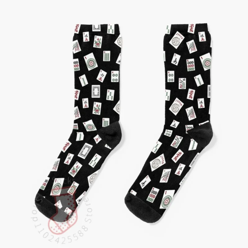 Black Mahjong Socks Black Socks Men Fashion