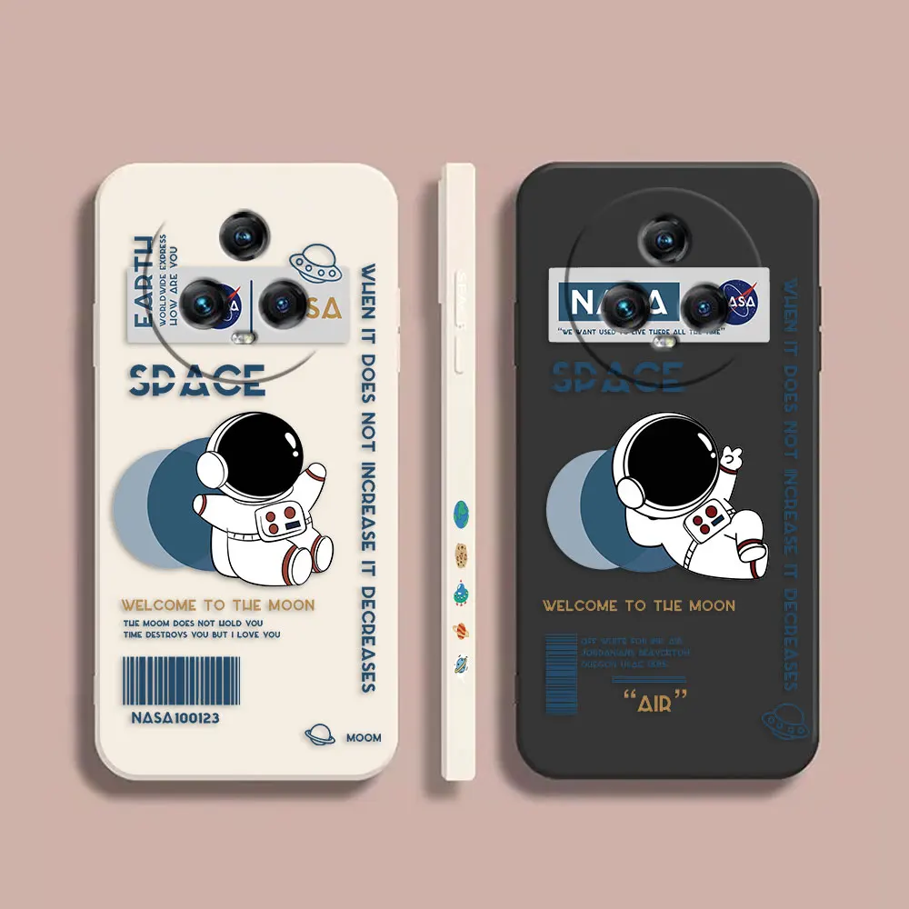 

Case For Honor MAGIC 3 4 5 Note V20 V30 V40 X30 X40 PLAT 5 5T PRO MAX 5G Simple Liquid Silicone Case Cartoon Astronaut