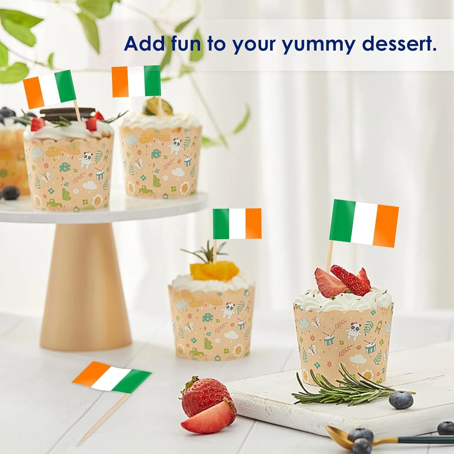 100 шт. флаг Ирландии с зубочисткой ирландские мини-маленькие флажки для кексов