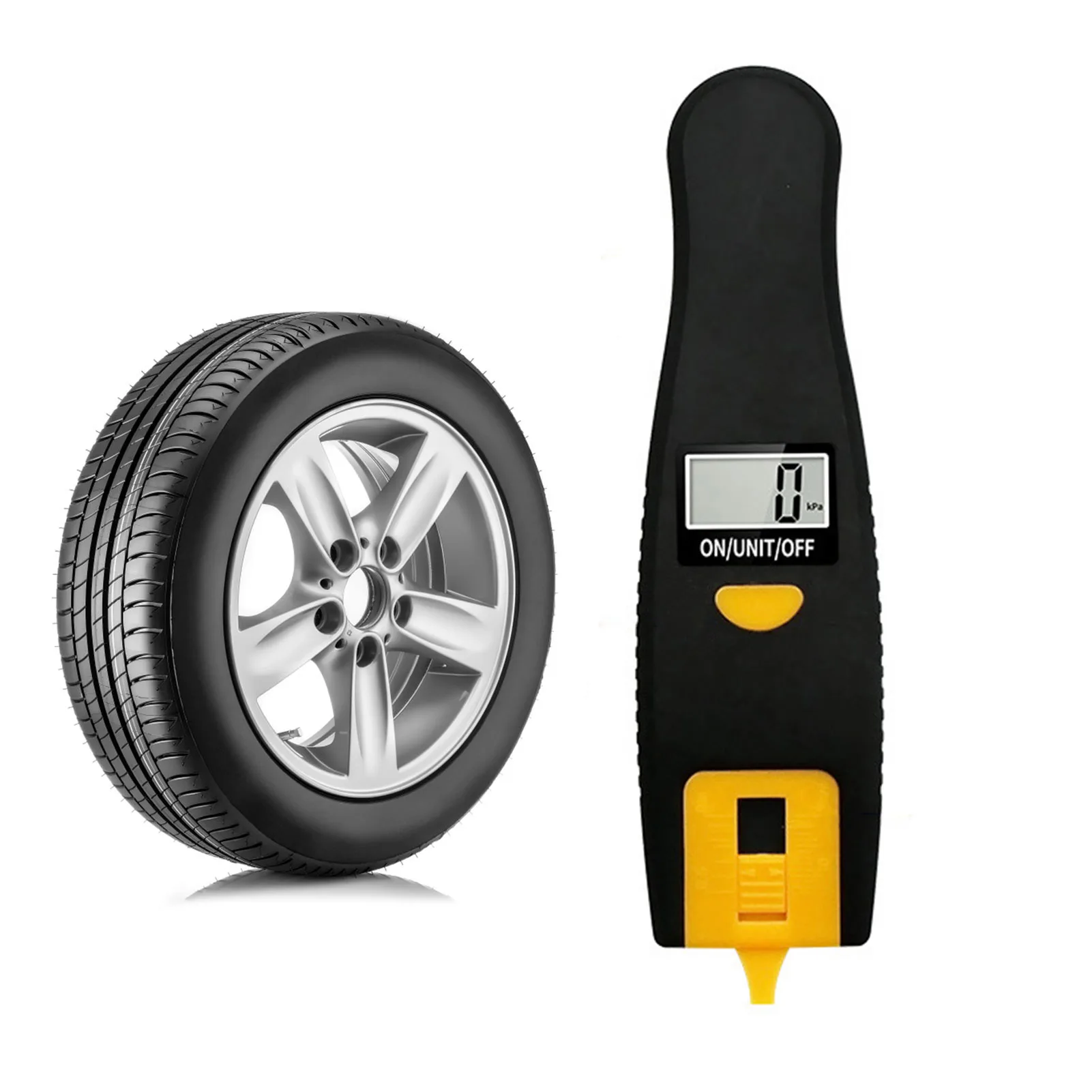 Digital Tire Pressure Gauge 2-in-1 Air Gauge Tire Pressure 100 PSI 4 Settings Digital Tire Gauge For Car With Backlit LCD Car