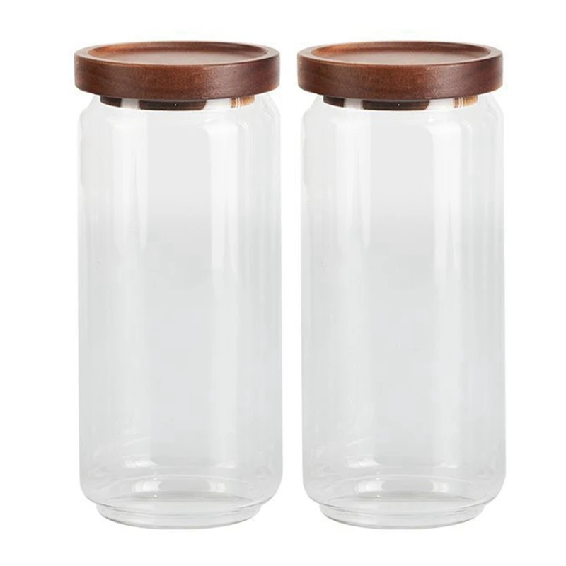 

Sealed Jar Storage Tank With Lid 1 Litre [2 X 1000 Ml] - Elegant Glass Container With Lid Set